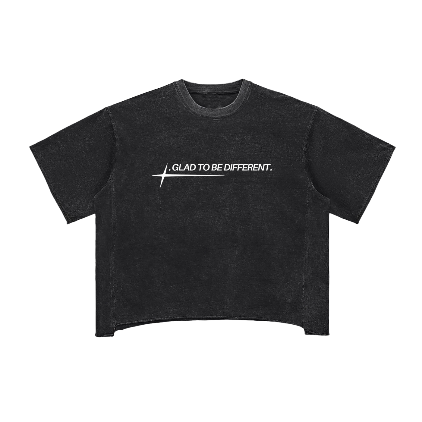 “Glad To Be Different” - Raw Edge Snow Washed Boxy T-Shirt