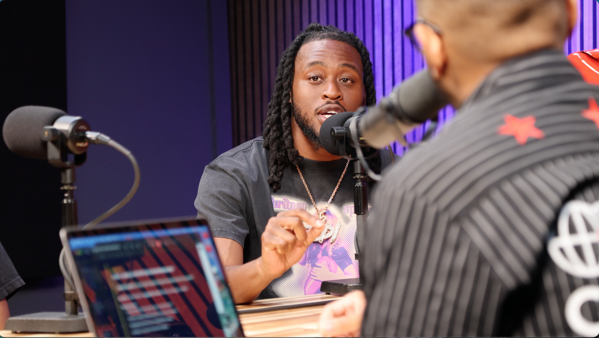 A guest speaking during a Beyond The Yard conversation